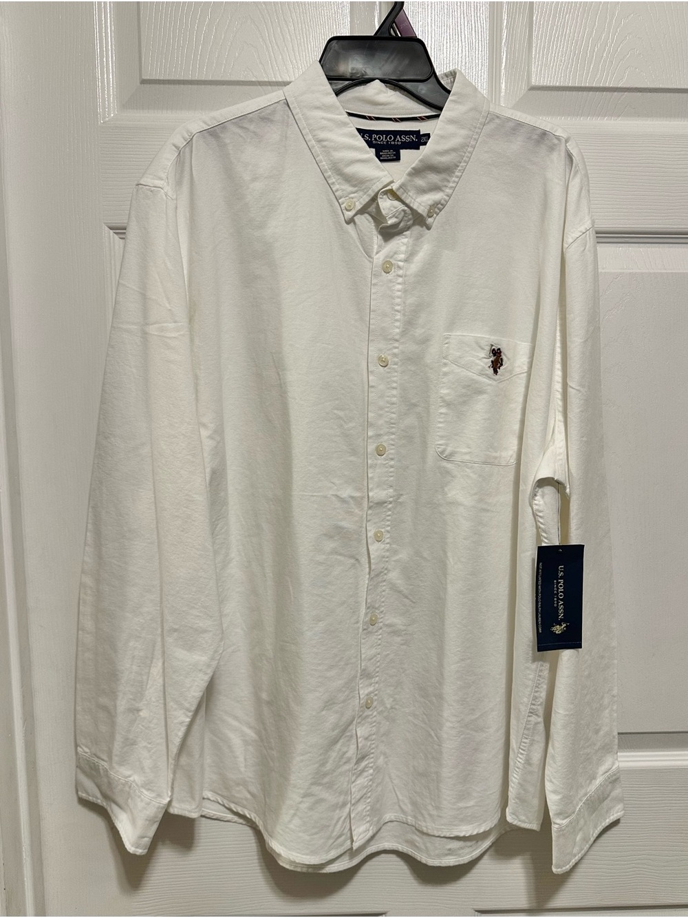 U.S. Polo Assn. White Long-Sleeve Button-Down Shirt